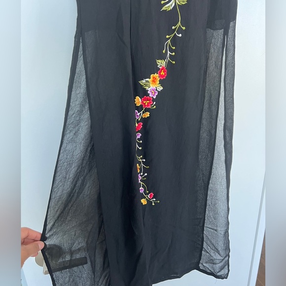 Asian-style pure silk sleeveless long top - Picture 4 of 8